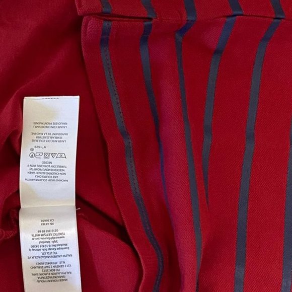 NWT Polo Ralph Lauren Boys Striped Cotton Mesh Polo Shirt Color Red 9yr-10yr - Picture 4 of 6